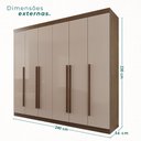 Ver imagem 4 de Guarda Roupa Casal 6 Portas 6 Gavetas Olímpia Marrom/New Canion/Off White