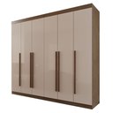 Ver imagem 3 de Guarda Roupa Casal 6 Portas 6 Gavetas Olímpia Marrom/New Canion/Off White
