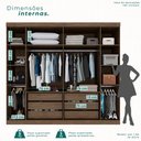 Ver imagem 5 de Guarda Roupa Casal 6 Portas 6 Gavetas Olímpia Marrom/New Canion/Off White