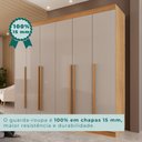 Ver imagem 7 de Guarda Roupa Casal 6 Portas 6 Gavetas Olímpia Marrom/Cinamomo/Off White