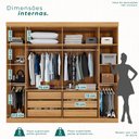 Ver imagem 5 de Guarda Roupa Casal 6 Portas 6 Gavetas Olímpia Marrom/Cinamomo/Off White
