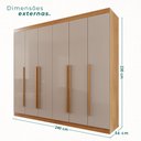 Ver imagem 4 de Guarda Roupa Casal 6 Portas 6 Gavetas Olímpia Marrom/Cinamomo/Off White