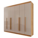Ver imagem 3 de Guarda Roupa Casal 6 Portas 6 Gavetas Olímpia Marrom/Cinamomo/Off White