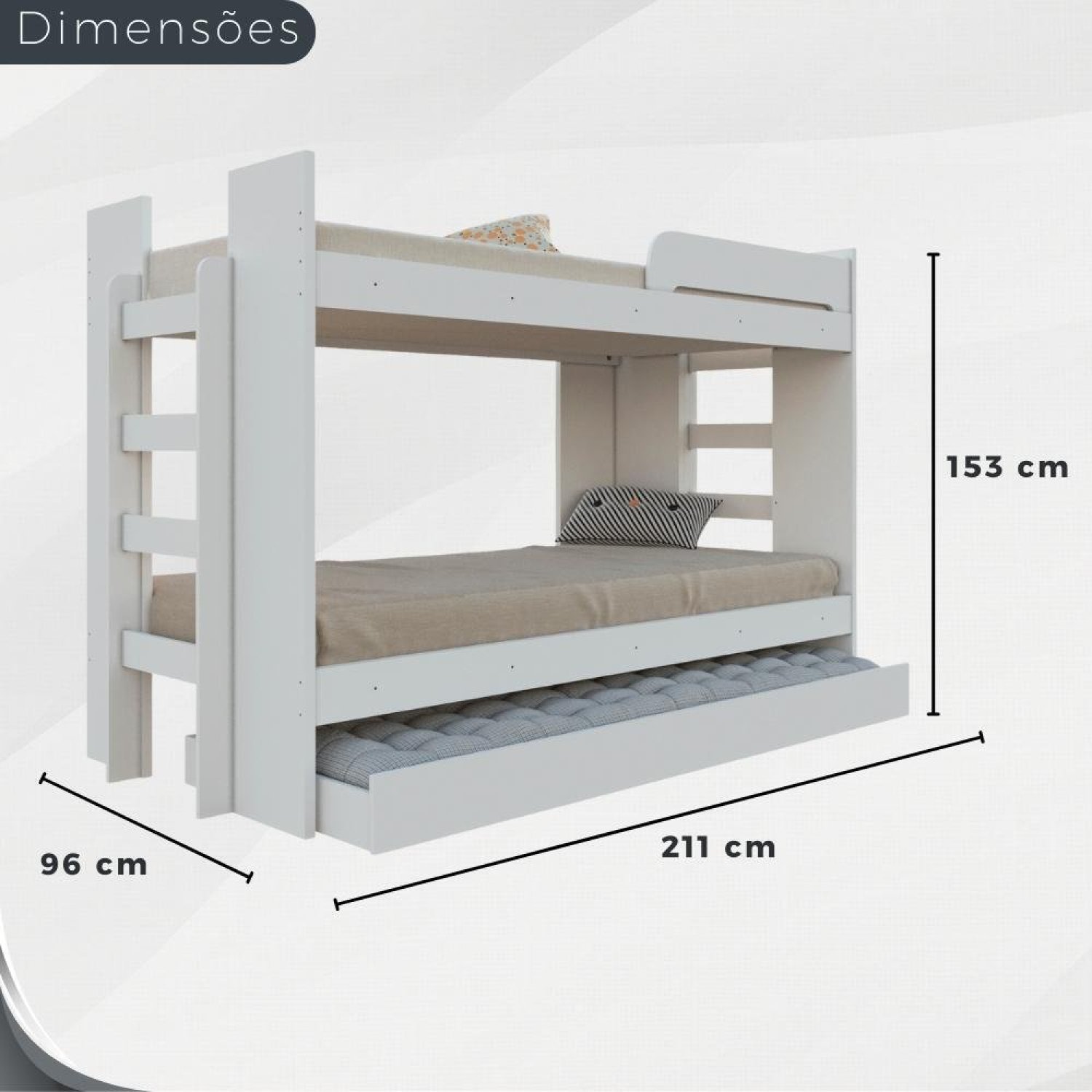 Treliche Solteiro 100% MDF Paris 125 - 3