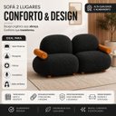 Ver imagem 7 de Sofá Leaf 180 cm 2 Lugares Orgânico Luxo Sala de Estar:Bouclê Cinza Grafite