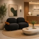 Ver imagem 1 de Sofá Leaf 180 cm 2 Lugares Orgânico Luxo Sala de Estar:Bouclê Cinza Grafite