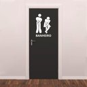 Ver imagem 3 de Adesivo Porta Banheiro Unissex Homem e Mulher Decoração Divertida Kanto Store Adesivo de Parede Bran