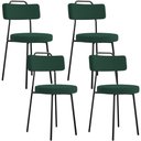 Ver imagem 1 de Kit 04 Cadeiras Decorativas Estofada Para Sala De Jantar Barcelona L02 Bouclê Verde - Lyam Decor