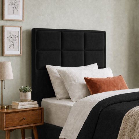 Cabeceira para Cama Solteiro Estofada ,088 ,Mts Alice Vilajo: Suede Preto