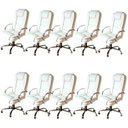 Ver imagem 1 de Kit 10 Cadeiras de Escritório Presidente em Corino Base Cromada Euro