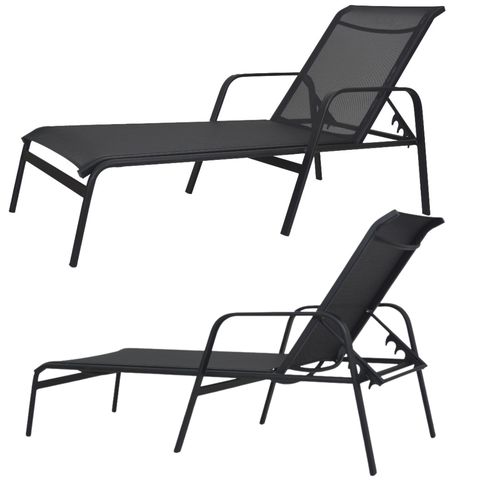 Kit 2 Espreguiçadeira Piscina Resistente Alumínio e Tela Sling Nossakasa