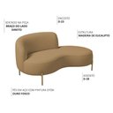 Ver imagem 3 de Sofá Curvo 3 Lugares 180cm Braço Dir. Thommy Pés Ouro Bouclé Camel - Nexta Casa