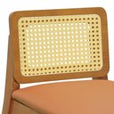 Ver imagem 6 de Banqueta Média Gabi Madeira Maciça Telinha Natural - Amêndoa Assento Estofado Corano Caramelo