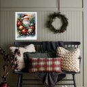 Ver imagem 2 de Quadro de Natal Papai Noel - Guirlanda 24x18cm - com Vidro:moldura Branca