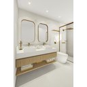 Ver imagem 5 de Puxador Duplo para Box Banheiro de 30cm em Aço Inox Dourado Brilhante Linha Larissa Stainless