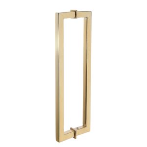 Puxador Duplo para Box Banheiro de 30cm em Aço Inox Dourado Brilhante Linha Larissa Stainless