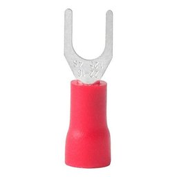Terminal Forquilha Garfo Pré Isolado Vermelho 1,5mm - 500un - 8