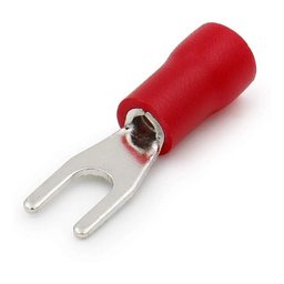 Terminal Forquilha Garfo Pré Isolado Vermelho 1,5mm - 500un - 6