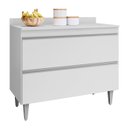 Ver imagem 1 de Balcão de Cozinha com Tampo 100cm 2 Portas Julia M24 Branco - Mpozenato