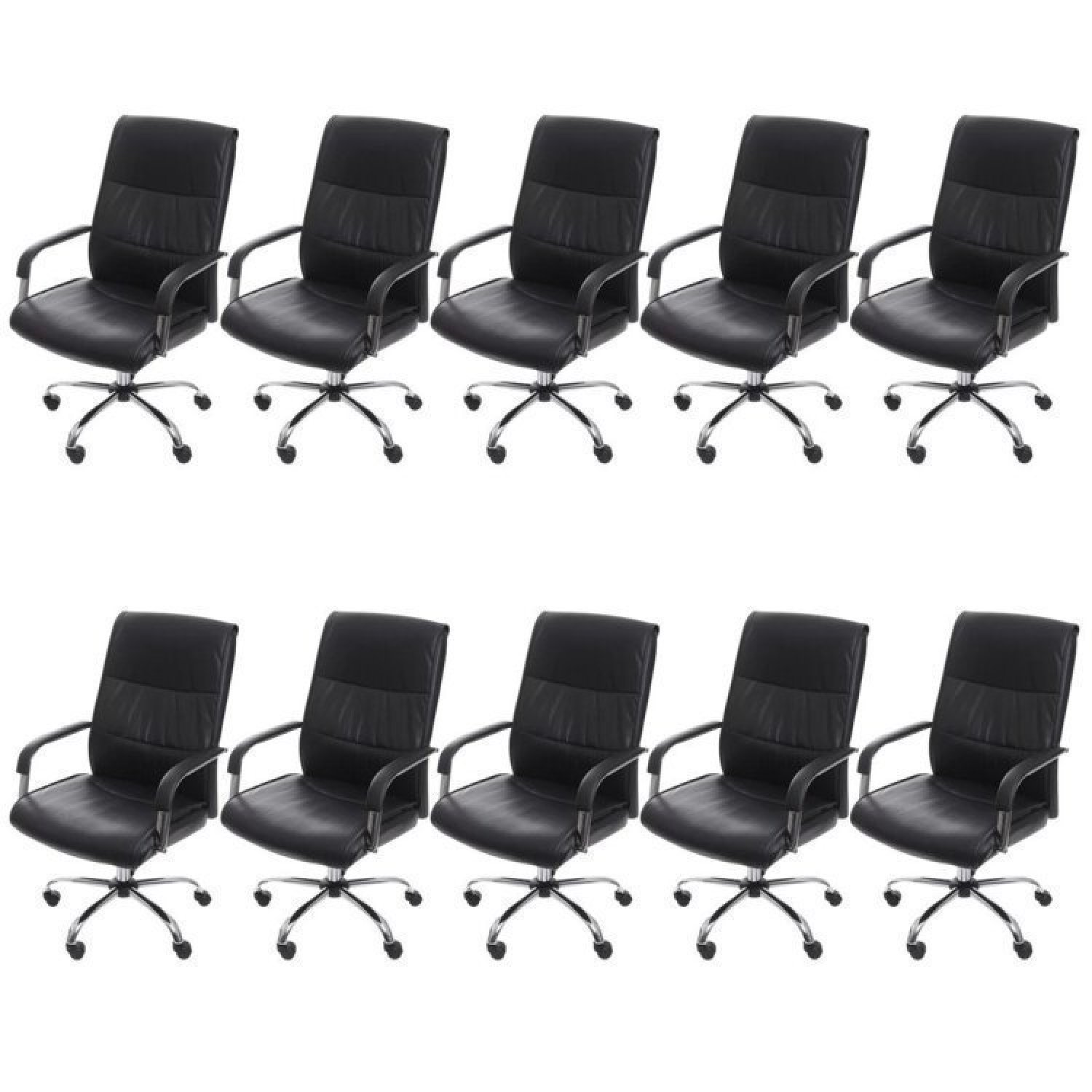 Kit 10 Cadeiras para Escritório Diretor Estofada em Corino Estocolmo 3323