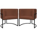 Ver imagem 1 de Kit 2 Poltronas Luna Decorativa Suede Cores Base Ferro Preto