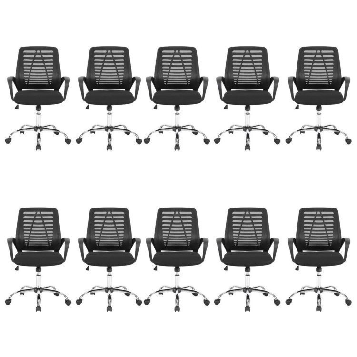 Kit 10 Cadeiras para Escritório Diretor Tela Mesh Toronto