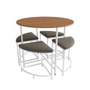 Ver imagem 1 de Mesa Escritório Desk com 4 Bancos Canela/branco