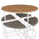 Ver imagem 2 de Mesa Escritório Desk com 4 Bancos Canela/branco