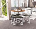 Ver imagem 3 de Mesa Escritório Desk com 4 Bancos Canela/branco