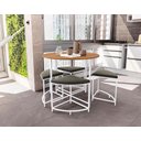 Ver imagem 3 de Mesa Escritório Desk com 4 Bancos Canela/branco
