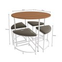 Ver imagem 4 de Mesa Escritório Desk com 4 Bancos Canela/branco