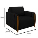 Ver imagem 3 de Conjunto Sofá 3 Lugares 223cm e Poltrona 98cm Amaranto M22 Veludo Preto - Mpozenato