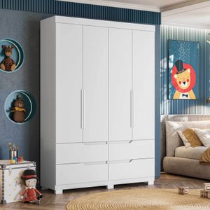 Guarda Roupa Infantil 4 Portas 4 Gavetas Circus