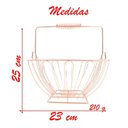 Ver imagem 2 de Cesto Multiuso Porta Frutas Aço Inox Rosé Quadrado Fruteira com Alça 23cm