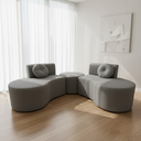 Ver imagem 3 de Sofá Modular Orgânico Monterrey 260cm + Puff Linho Cinza