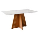 Ver imagem 2 de Mesa de Jantar com Vidro 6 Lugares Multimóveis Cr50249 Cinamomo/off White