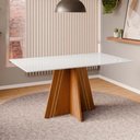 Ver imagem 1 de Mesa de Jantar com Vidro 6 Lugares Multimóveis Cr50249 Cinamomo/off White
