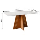 Ver imagem 3 de Mesa de Jantar com Vidro 6 Lugares Multimóveis Cr50249 Cinamomo/off White