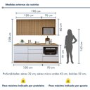 Ver imagem 4 de Cozinha Completa Modulada 4 Peças 5 Portas 4 Gavetas com Rodapé Norten Marrom/Branco/Nature