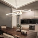 Ver imagem 3 de Lustre Arco Infitino 3 em 1 Led Pendente Perfil Iluminaçao Luxo Sala Recepçao Hall de Entrada Restau