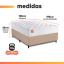 Ver imagem 4 de Cama Box Colchão Casal Queen Molas Ensacadas Real 158x198x65cm Branco / Bege Inducol