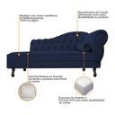 Ver imagem 6 de Kit Diva Recamier Juliana 160cm Lado Esquerdo e 01 Poltrona Classic Suede Azul Marinho - Amarena
