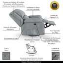 Ver imagem 3 de Poltrona do Papai Reclinável Sala de Cinema Madrid Glider Manual Giratória Massagem USB Linho Cinza 