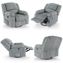 Ver mais imagens de Poltrona do Papai Reclinável Sala de Cinema Madrid Glider Manual Giratória Massagem USB Linho Cinza 