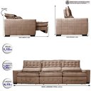 Ver imagem 2 de Sofá Retrátil e Reclinável 4,15m Cama inBox Big Puffer com SoftGel D40 Velupluma Castor