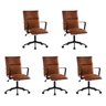 Kit 5 Cadeiras Escritório Diretor Giratória em Couro com Relax Palermo - 1