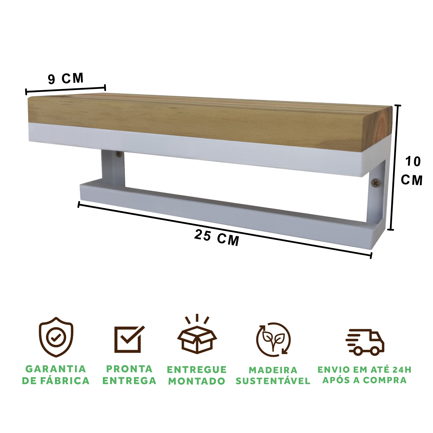 Toalheiro com Prateleira Strassis Design Sd-4006 25 Branco - 7