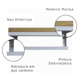 Toalheiro com Prateleira Strassis Design Sd-4006 25 Branco - 6