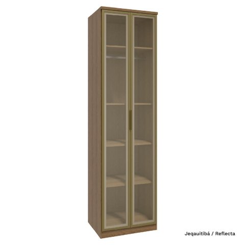 Guarda Roupa Modulado 02 Porta Vidro 234cm com Prateleira Setiba