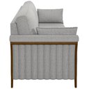 Ver imagem 4 de Sofá 03 Lugares para Sala de Estar Pés em Madeira 222 Cm Stefan M03 Linho Cinza - Lyam Decor